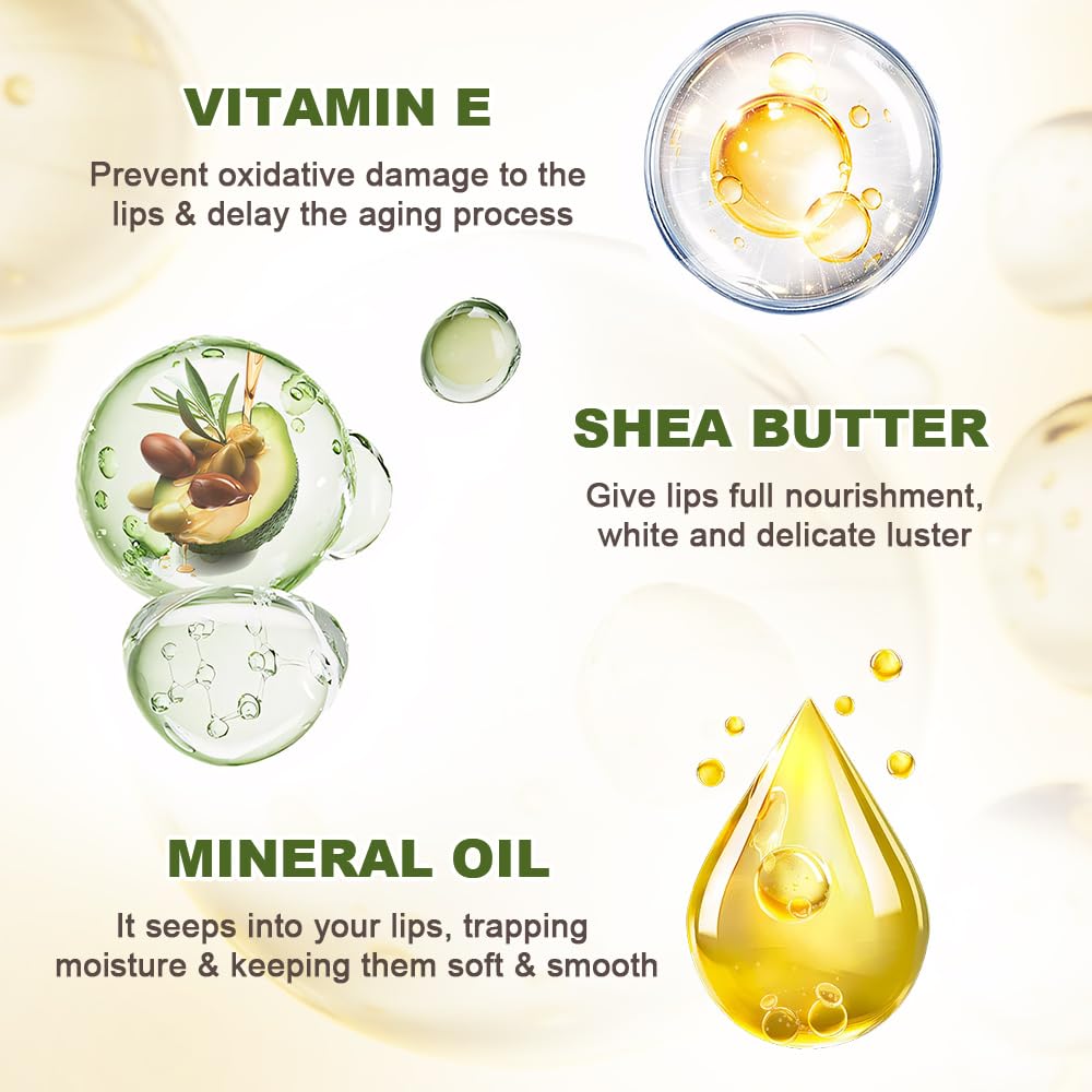 Nourishing Lip Balm for Dry & Chapped Lips, Ideal Lipstick Primer for Women, Deep Moisturization Chapstick, Vegan Tinted Lip Balm, Hydrating, Fall Winter Lip Care, 3#+4#