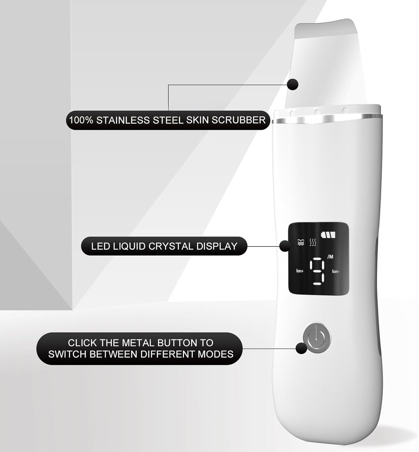 Face Scrubber Skin Spatula - Blackhead Remover with 4 Modes, Pore Extractor Face Spatula Deep Cleansing for Facial Skincare Women Gift