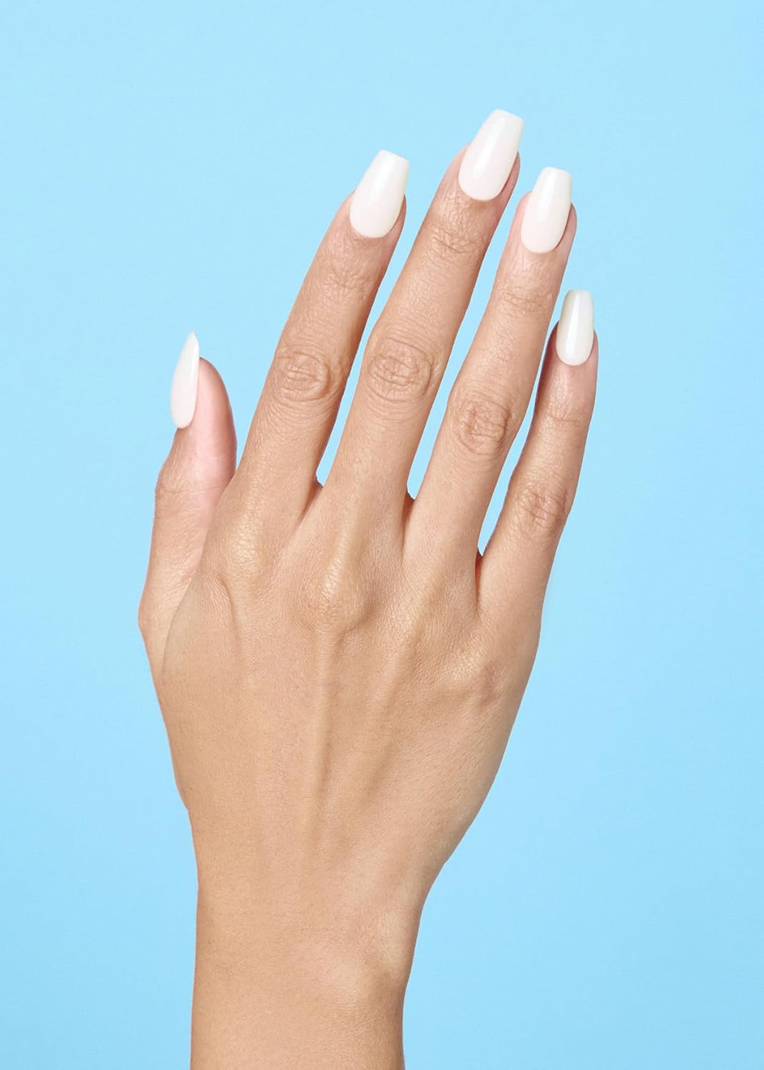 ohora Semi Cured Gel Nail Strips (N Cream Cotton) - White, Solid, Works with Any UV/LED Lamps, Salon-Quality, Long Lasting, Easy to Apply & Remove - Includes 2 Prep Pads, Nail File & Wooden Stick