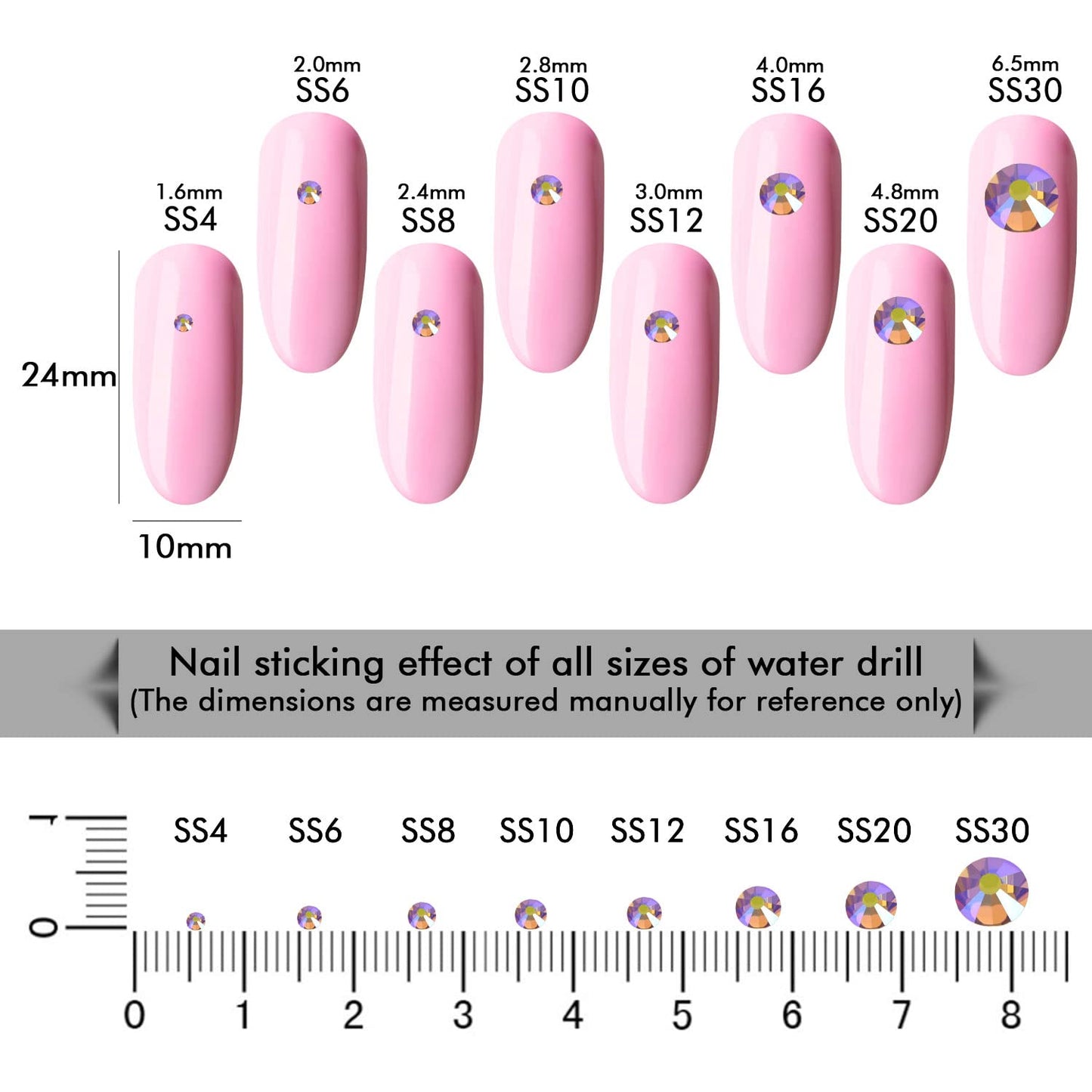 1440Pcs Topaz Ab Crystal Rhinestones,Glass Flatback Rhinestones Gemstones for Nail Face Makeup Art Crafts Clothes Decoration -(SS20,4.8mm,Topaz Ab)