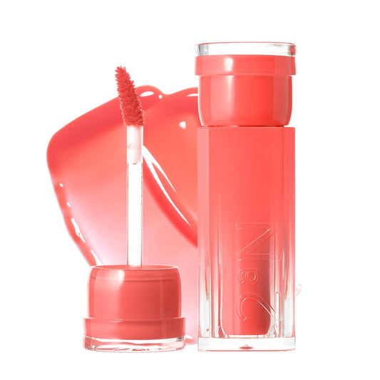 2aN Glaze Bouncing Tint – Lightweight, Moisturizing Lip Tint with High-Shine Finish, Smooth, Light Plumping, Comfortable Wear, Korean Makeup (Peach Chou, 0.16 oz)