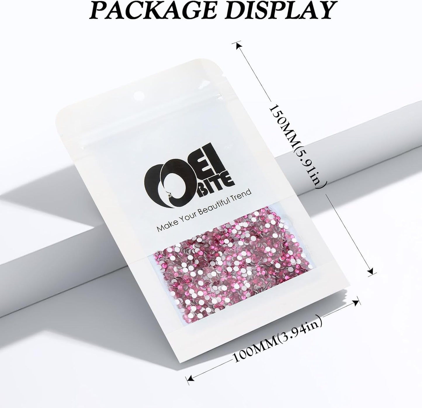 Fuchsia Flatback Rhinestones, Glass Rhinestones for Nail Art and Craft, Glue Fix, Loose Crystal Gemstones(Fuchsia, SS6, 2880pcs, 1.9-2.0mm)