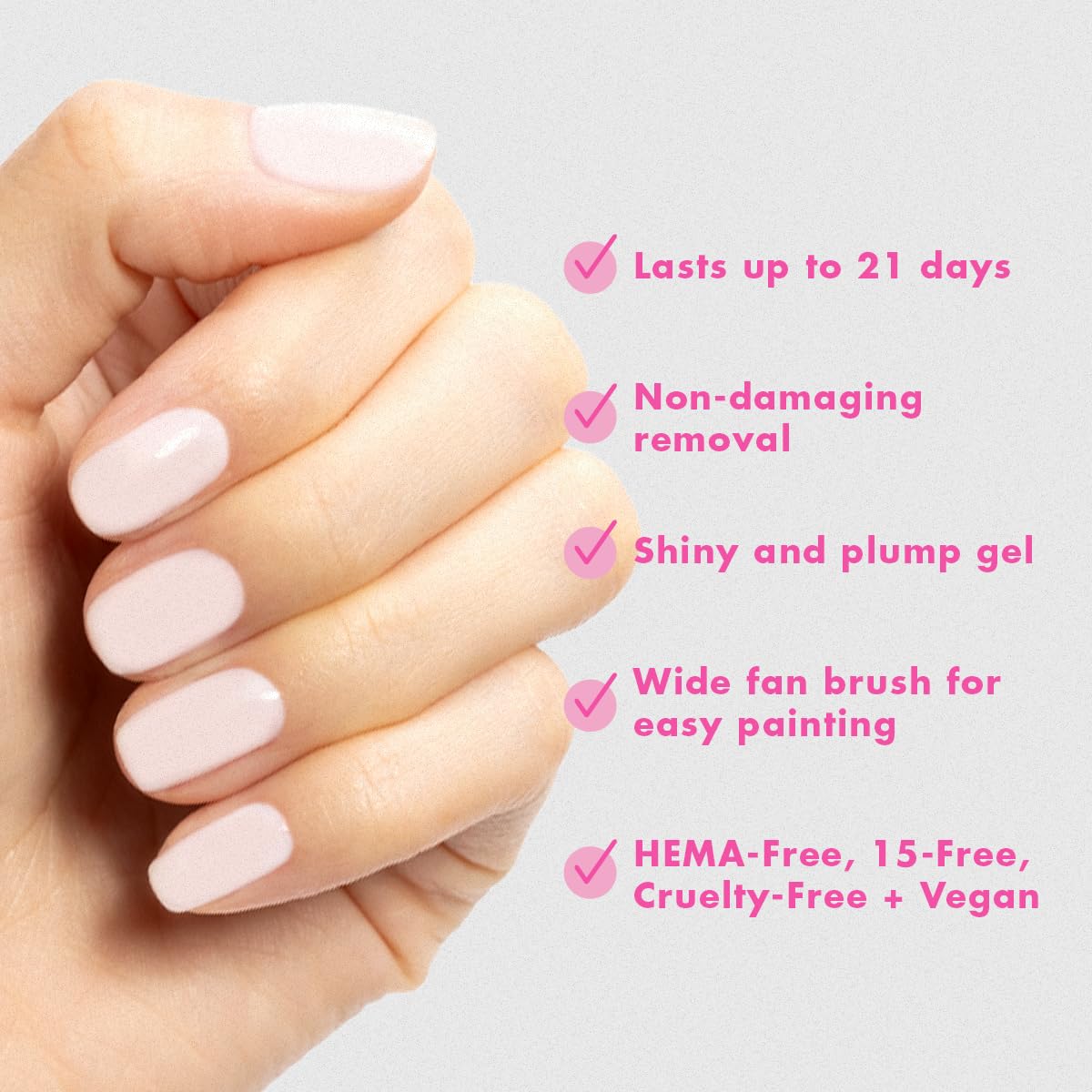 Olive & June Gel Polish | UV LED Nail Lamp Needed | Long Lasting Formula | Up to 21 Days of Wear | Damage-Free Removal | Salon-Quality Manicure at Home | Icing is the Best Part | White Sheer