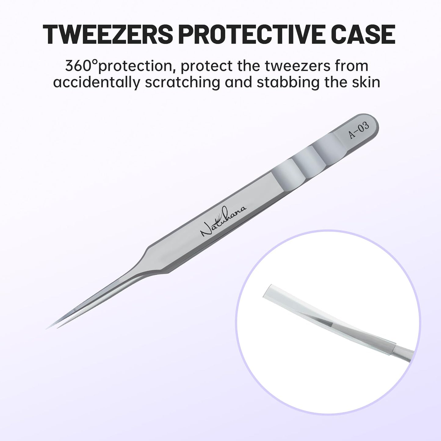 High Precision Lash Tweezers for Individual and Volume Eyelash Extensions Premium Stainless Steel Straight Fiber Tip Professional Isolation Tweezer