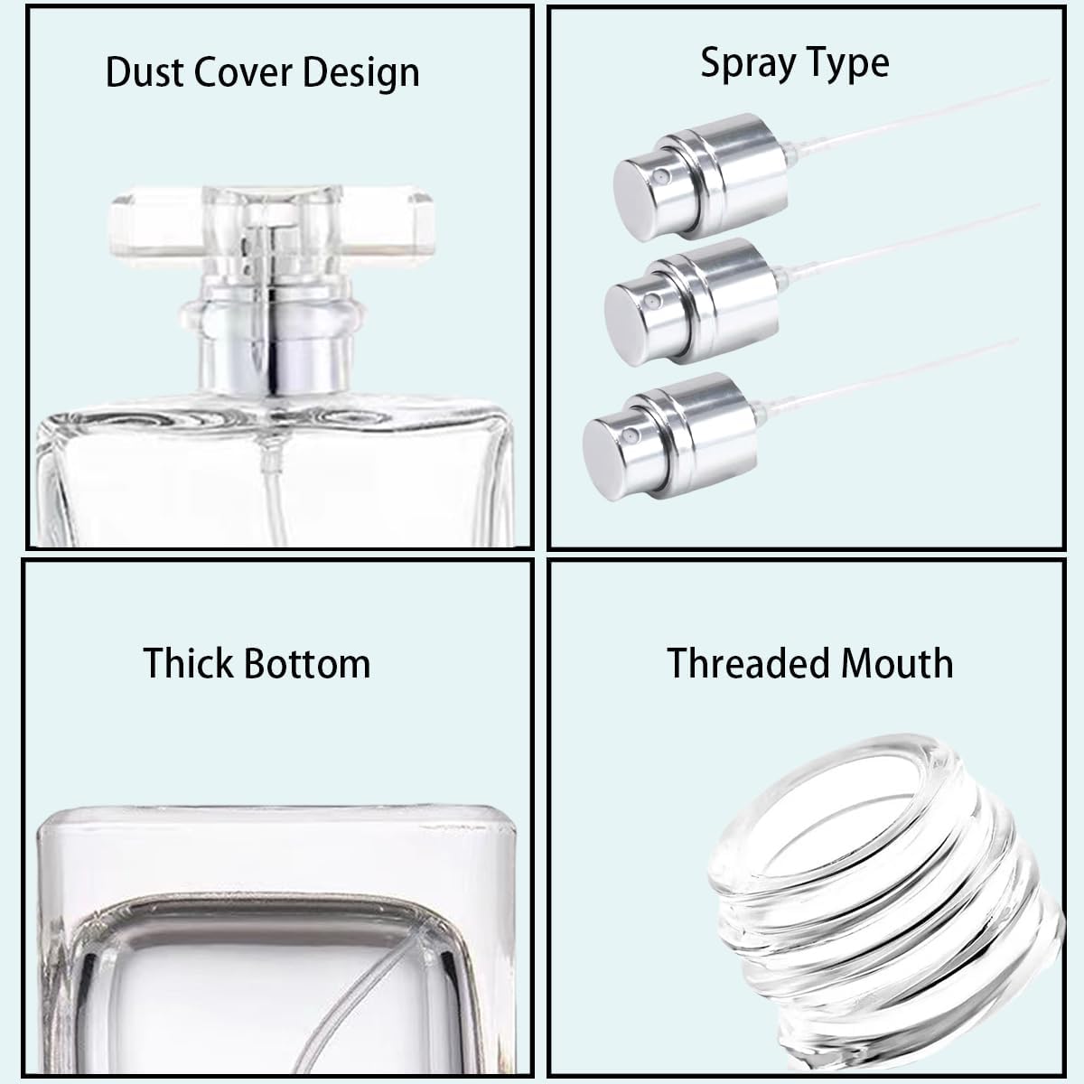 3 Pcs Perfume Bottle Atomizers,1 oz Refillable Fine Mist Sprayer Empty Fragrance Bottles Portable Travel Perfume Dispenser Containers for Essential Oil perfumery(30ml)