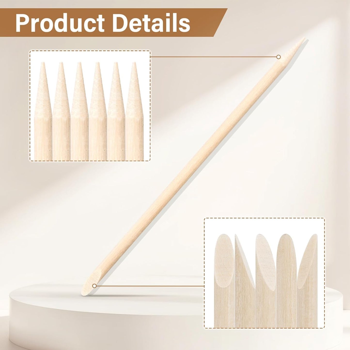 600 Pcs 4.5 Inch Orange Sticks for Nails Double Sided Multi-Use Wooden Cuticle Pusher Sticks Manicure Pedicure Tool Cuticle Sticks or Eyebrow Waxing Sticks for Facial Hair Removal