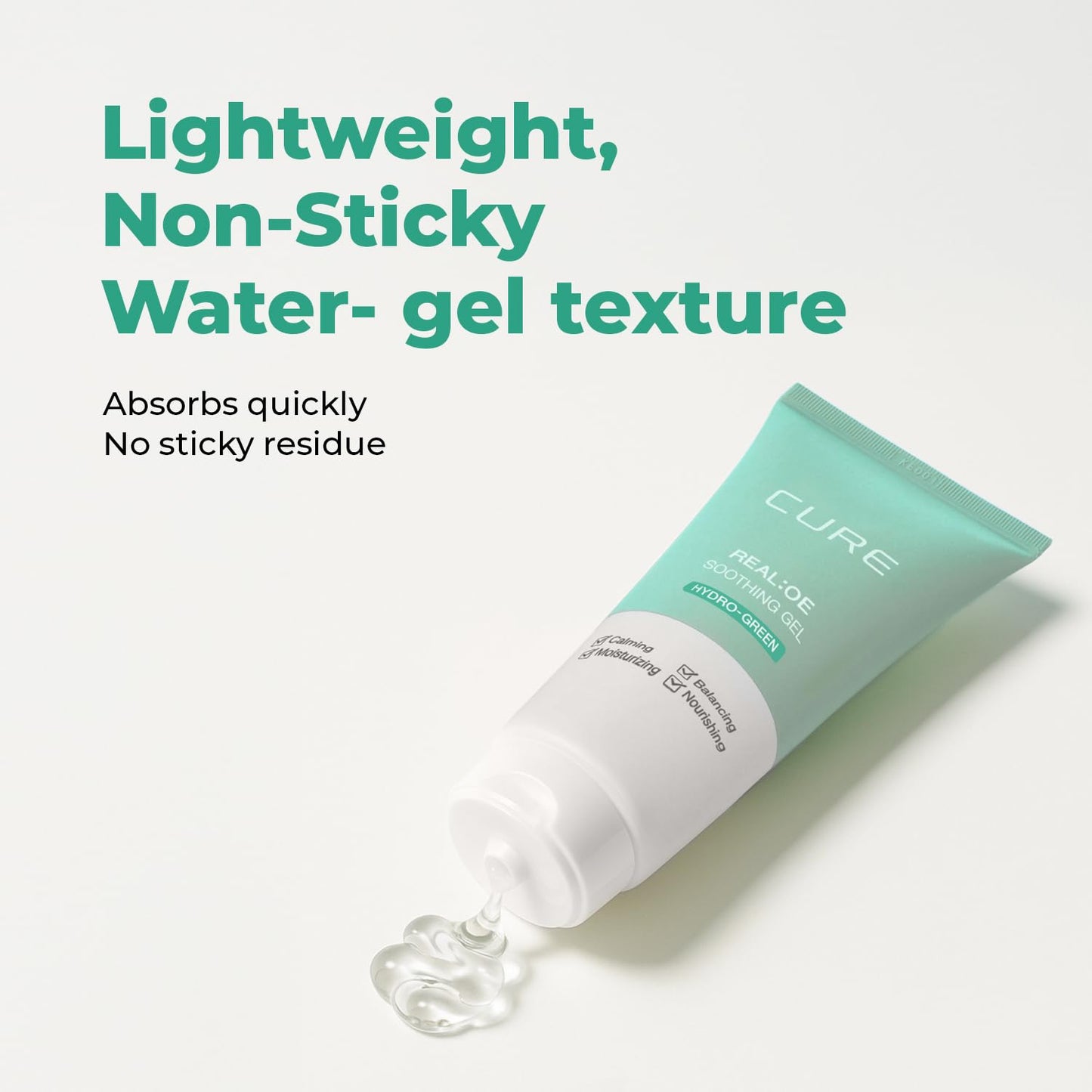 CURE Aloe Vera Gel with 90.52% Leaf Juice, Soothing & Hydrating Korean Skin Care for Sun-Exposed or Dry Skin, 5.07 fl oz, Refreshing Gel Moisturizer for Face & Body