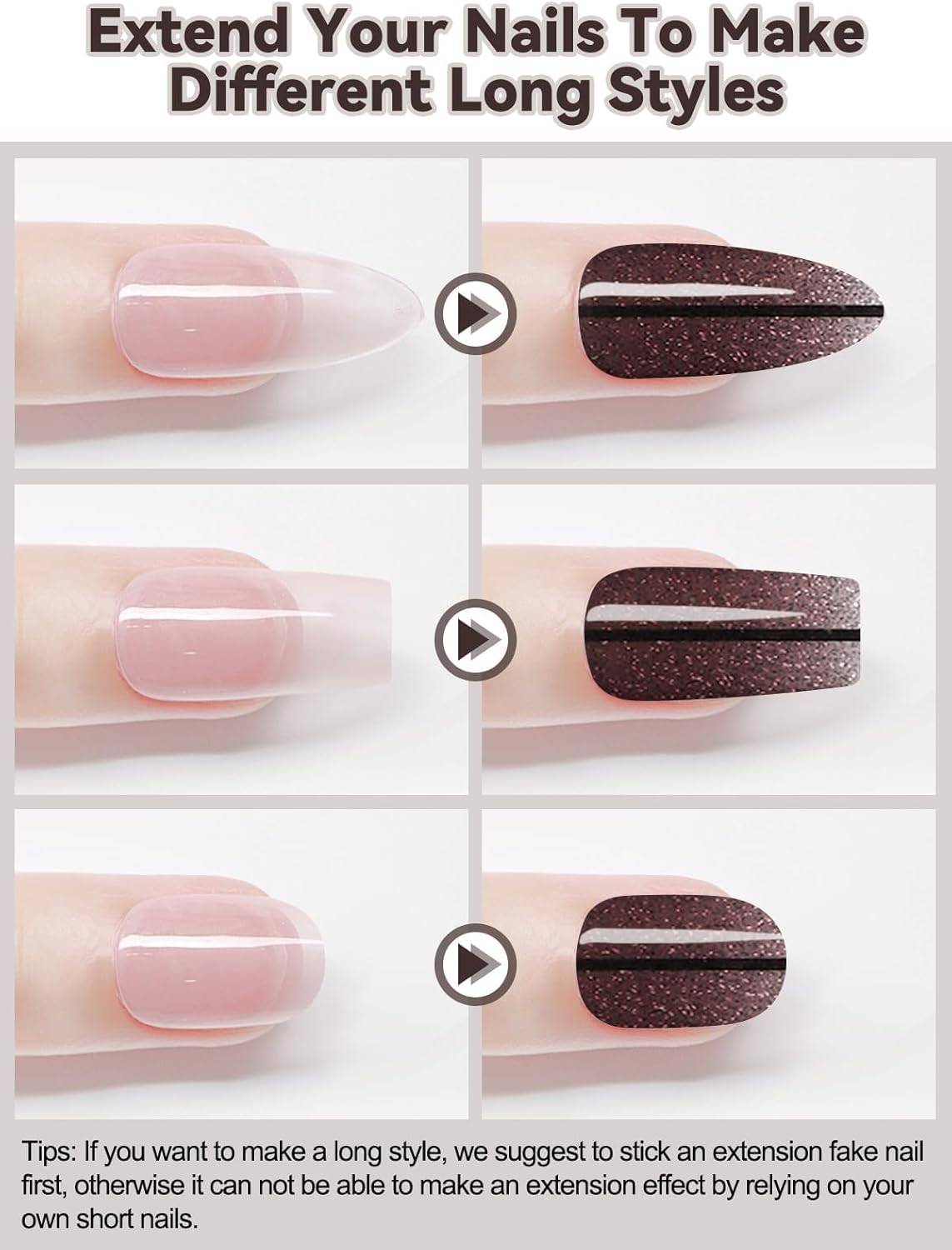 EBANKU 32PCS Semi-Cured Gel Nail Strips, Black, French Style, Plastic Material, UV/LED Curing, Nail Stickers