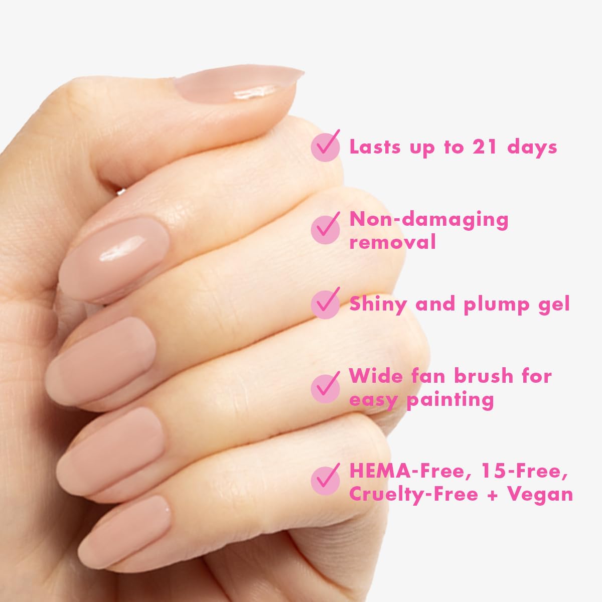 Olive & June Gel Polish | UV LED Nail Lamp Needed | Long Lasting Formula | Up to 21 Days of Wear | Damage-Free Removal | Salon-Quality Manicure at Home | The Queen Takes Her Tea with Milk Sheer Mauve
