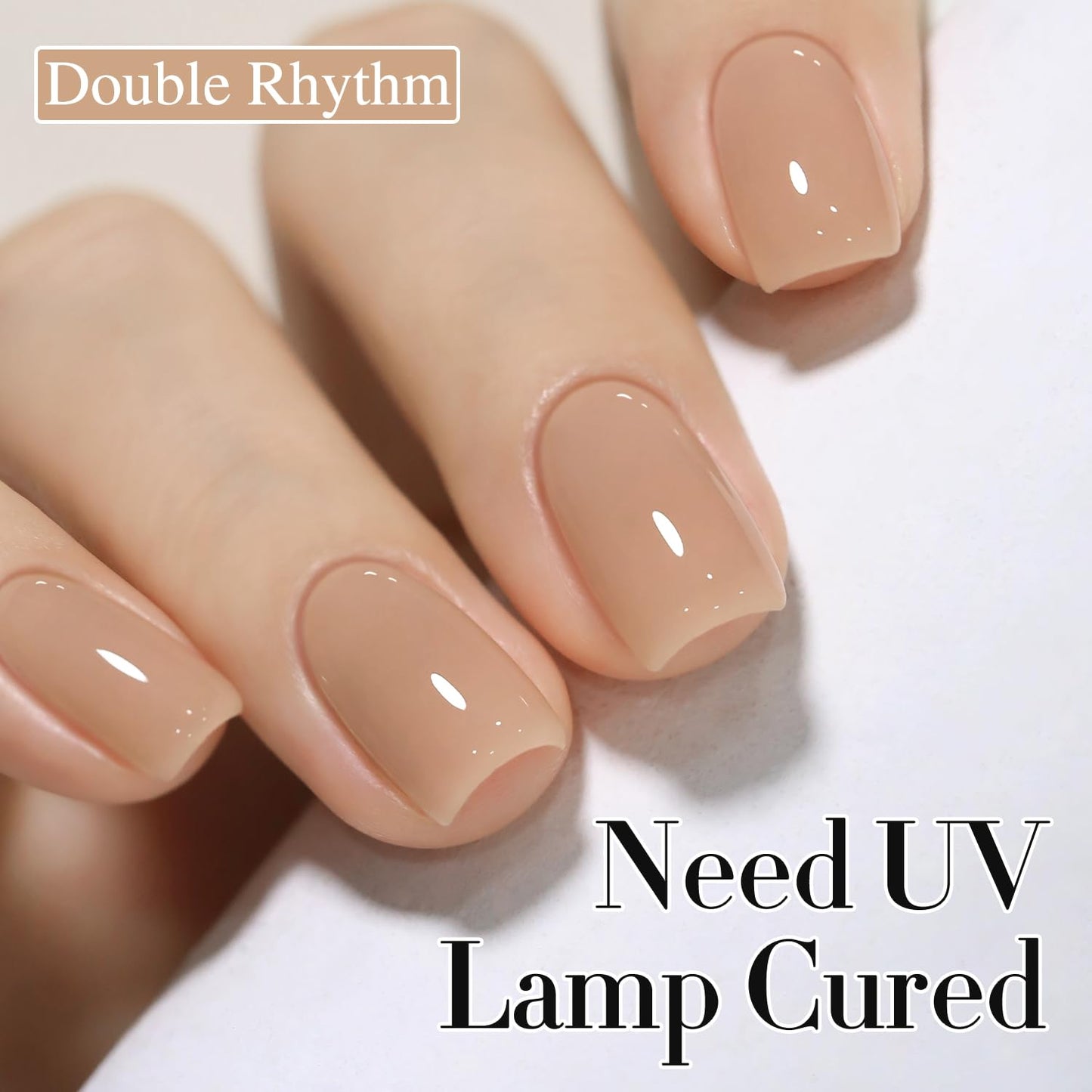 Double Rhythm 0.50 OZ Translucent Gel Polish Same Color Same Bottle Sheer Pastel Neutral Natural Milky 15 ML Jelly UV Nail Art DIY at Home (Translucent Tea-A1496)