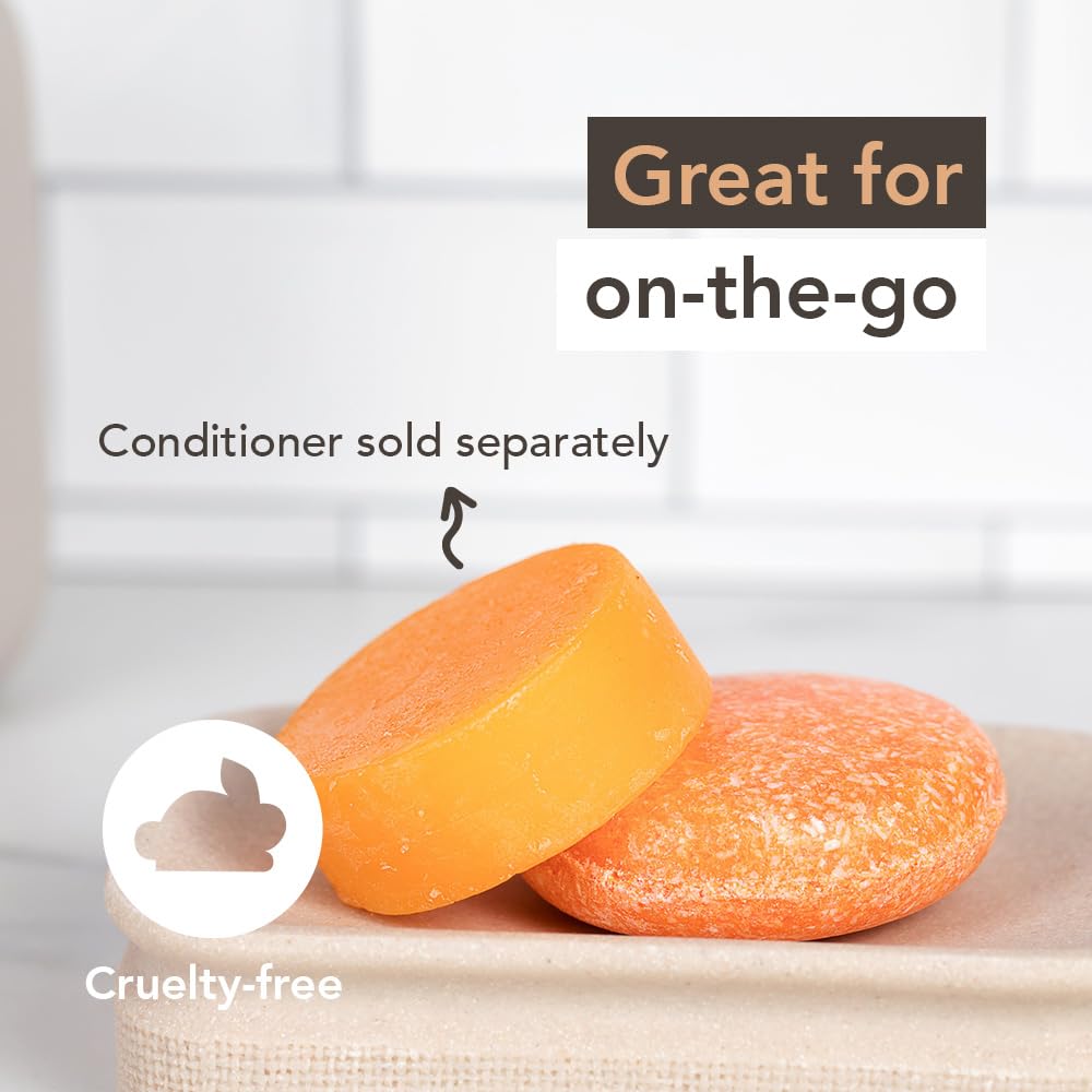 Wave Fresh Citrus Shampoo Bar - Moisturizing & Handmade Vegan Bar for Shiny Hair, Natural, Organic & Non-GMO Shampoo for Women & Men, 2.3 oz, Long-Lasting (80-120 Uses)