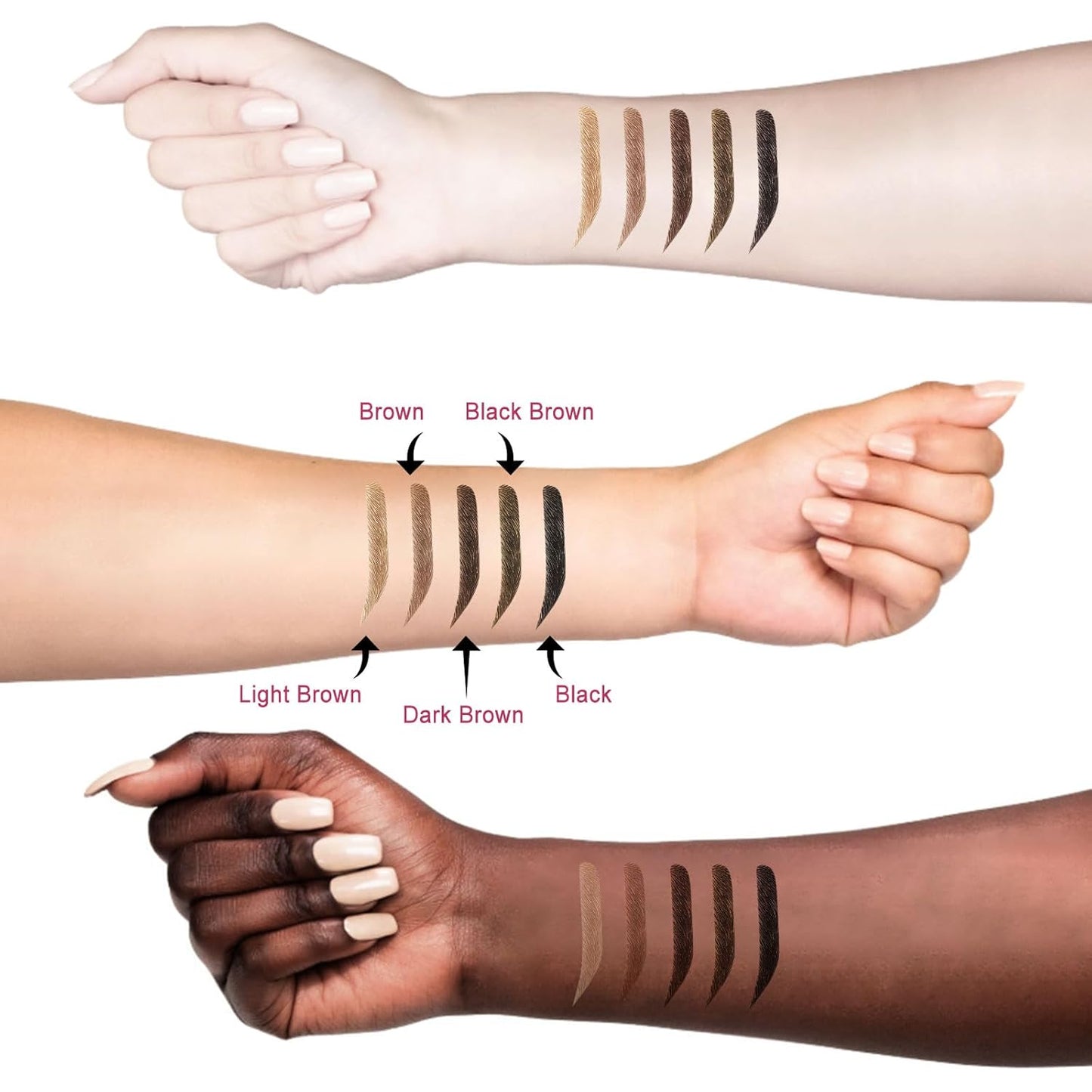 Microblading Eyebrow Pencil, Waterproof Eyebrow Pencils for Women Blonde Hair Like Natural Liquid Brow Contouring Pen, 2-in-1 Dual-Ended Eye Brow Filler Pen with Precise Micro-Fork-Tip, Light Brown