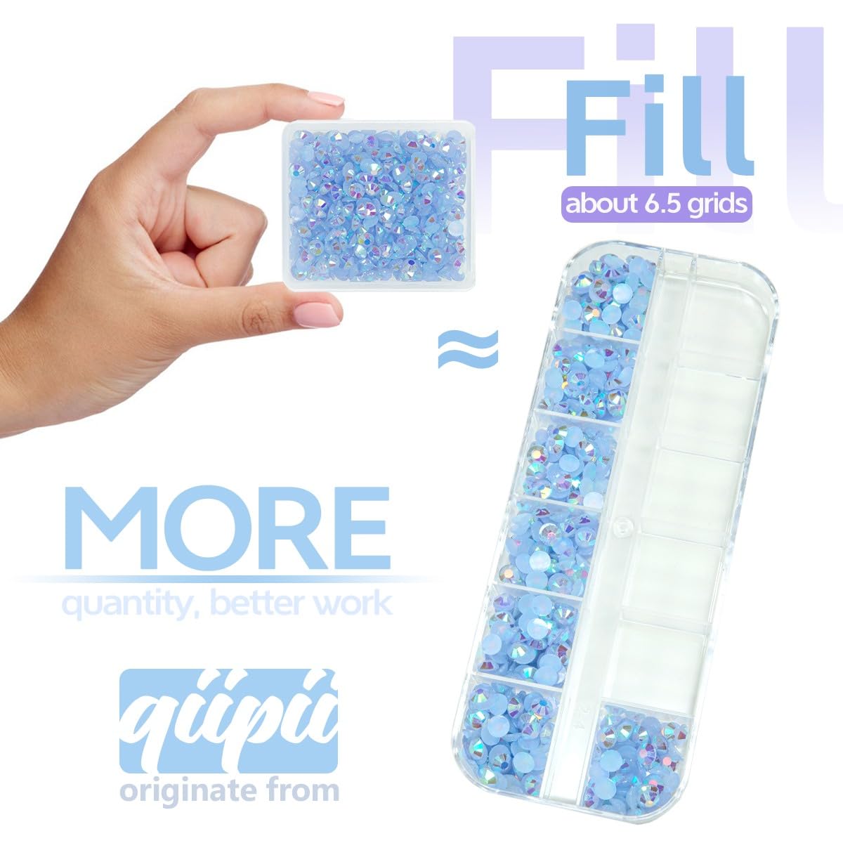 Light Blue AB Resin Rhinestones for Crafting 3mm 4mm 5mm Baby Blue Flatback Jelly Stones Bulk SS10 SS16 SS20 Non-Hotfix Diamonds for Nails Face Makeup Tumblers Bottles DIY Crafts Clothes Shoes