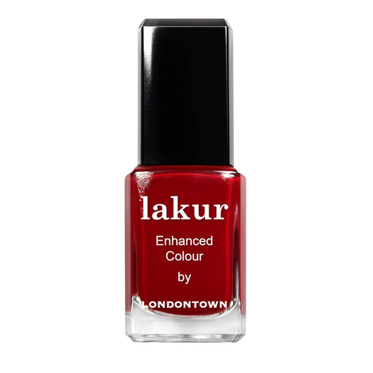LONDONTOWN lakur Nail Polish - Chip-Resistant, Non-Toxic, Conditions & Hydrates Nails | Glossy Scarlet Red, Vendetta, .40 fl oz