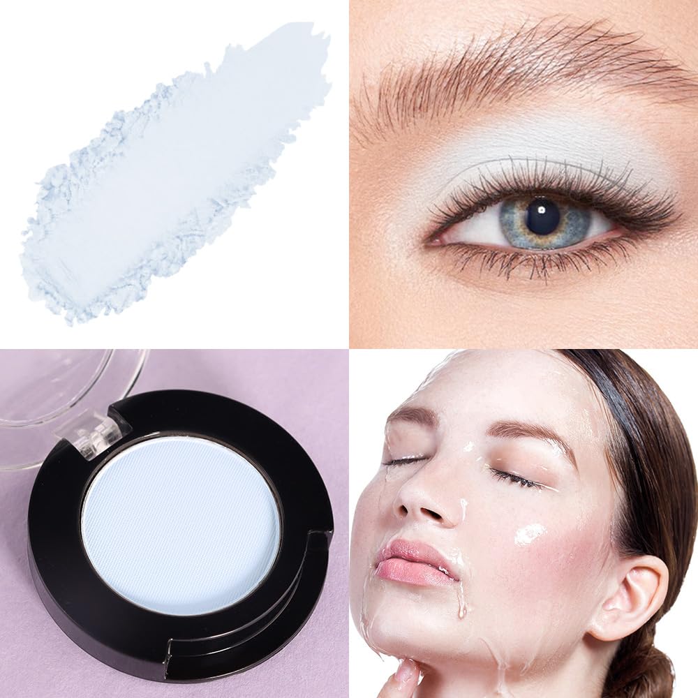 Monochrome Pressed Eyeshadow, Matte Blue Waterproof Neutral Powde Mini Eyeshadow, sombras para ojos, Talc, Paraben & Cruelty Free (C10#Matte Blue)