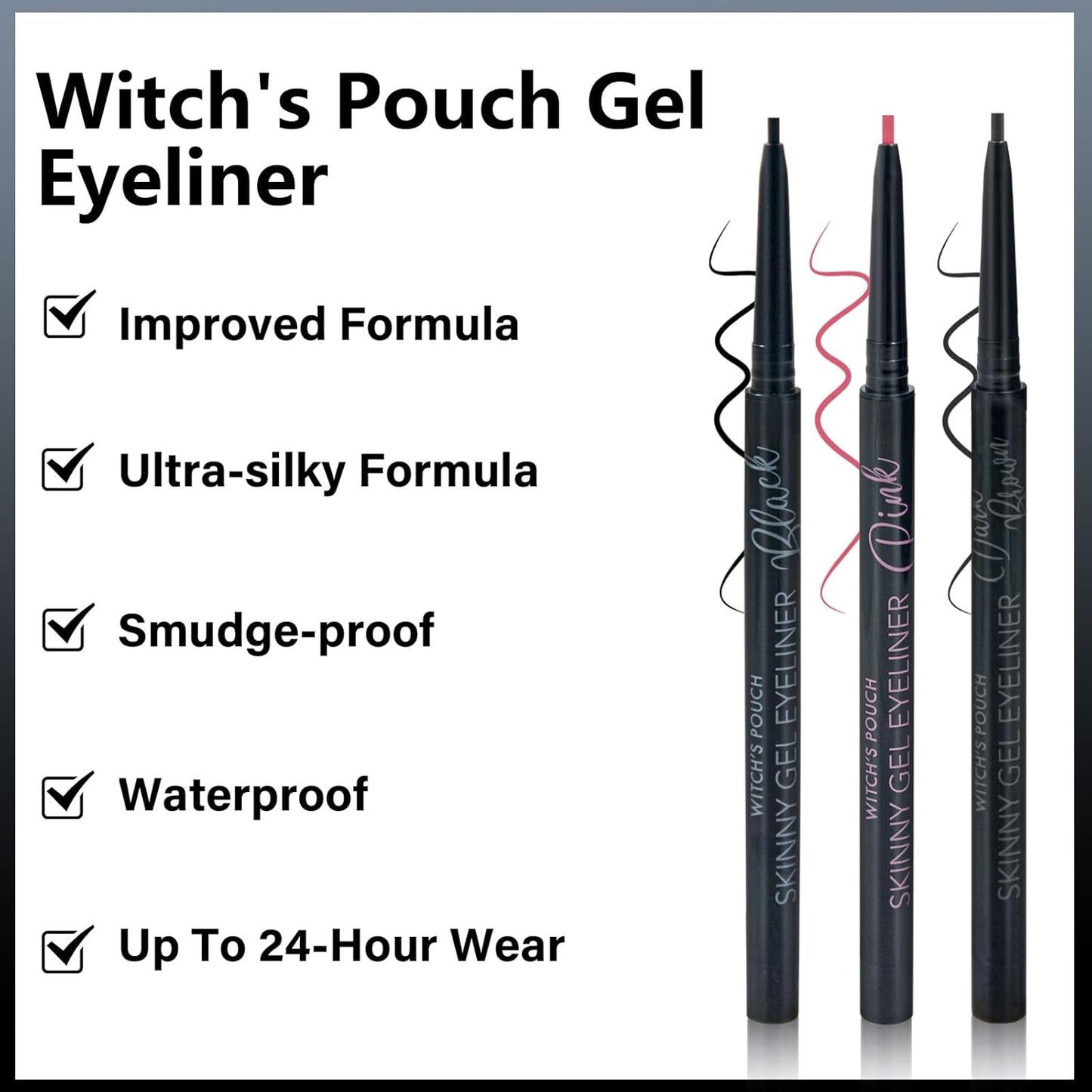 Witch's Pouch Gel Eyeliner Pencil Waterproof Smudge Proof, Long-Lasting Eye Liner, High-Intensity Colored Waterproof Eyeliner, Ultra-Smooth Korean Eye Pencil Eye Makeup (07 Yellow)