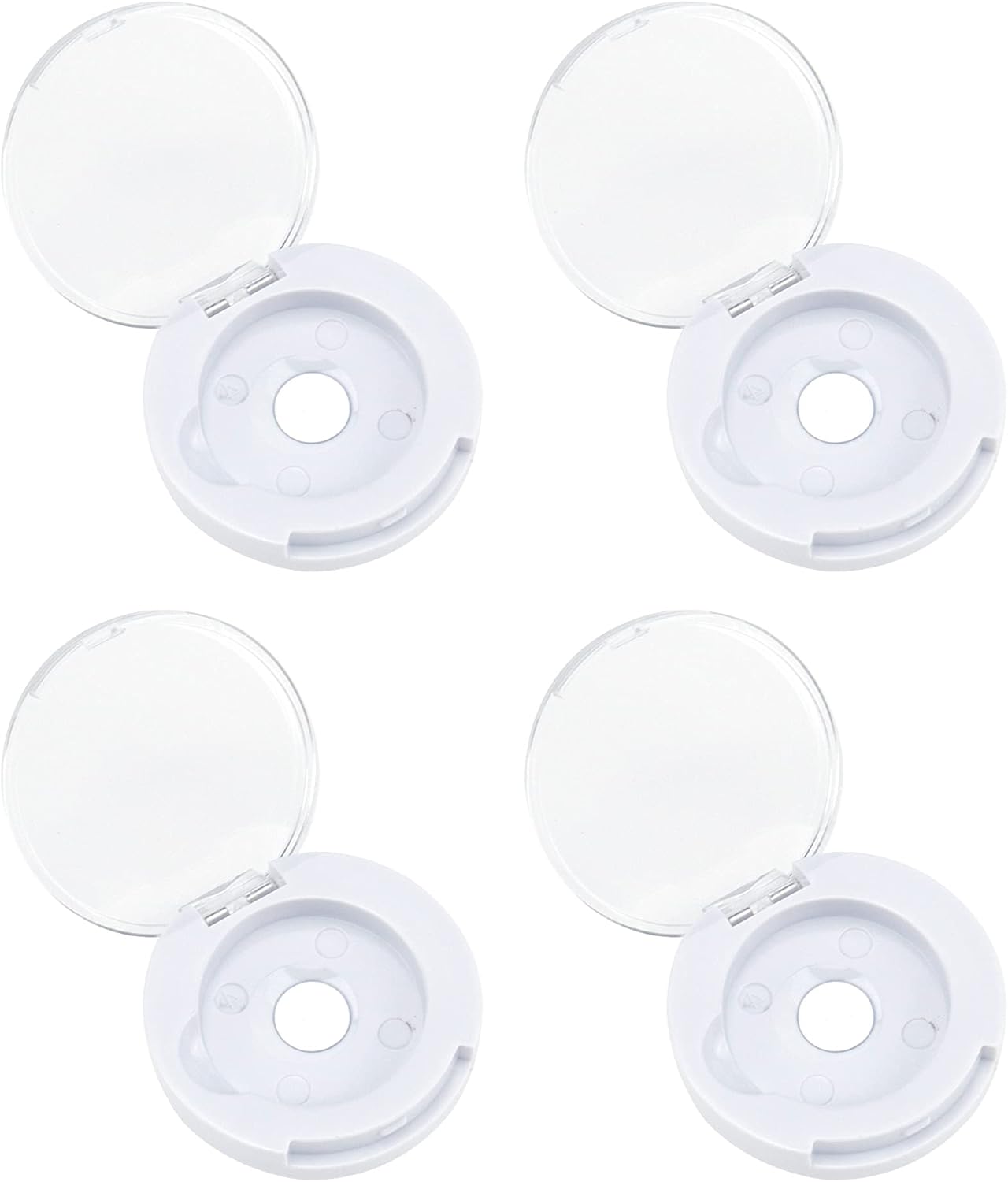 4 Pack Empty Eyeshadow Holder Case Round Magnetic Makeup Eyeshadow Lipstick Palette Container For Travel Sample DIY - White