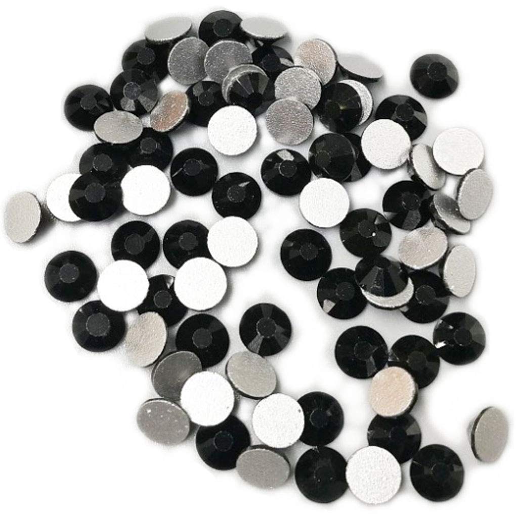 Rhinestones flat back gems round DIY decorative Nail Face and apparel accessories ss3-20 mix size(1440pcs black)