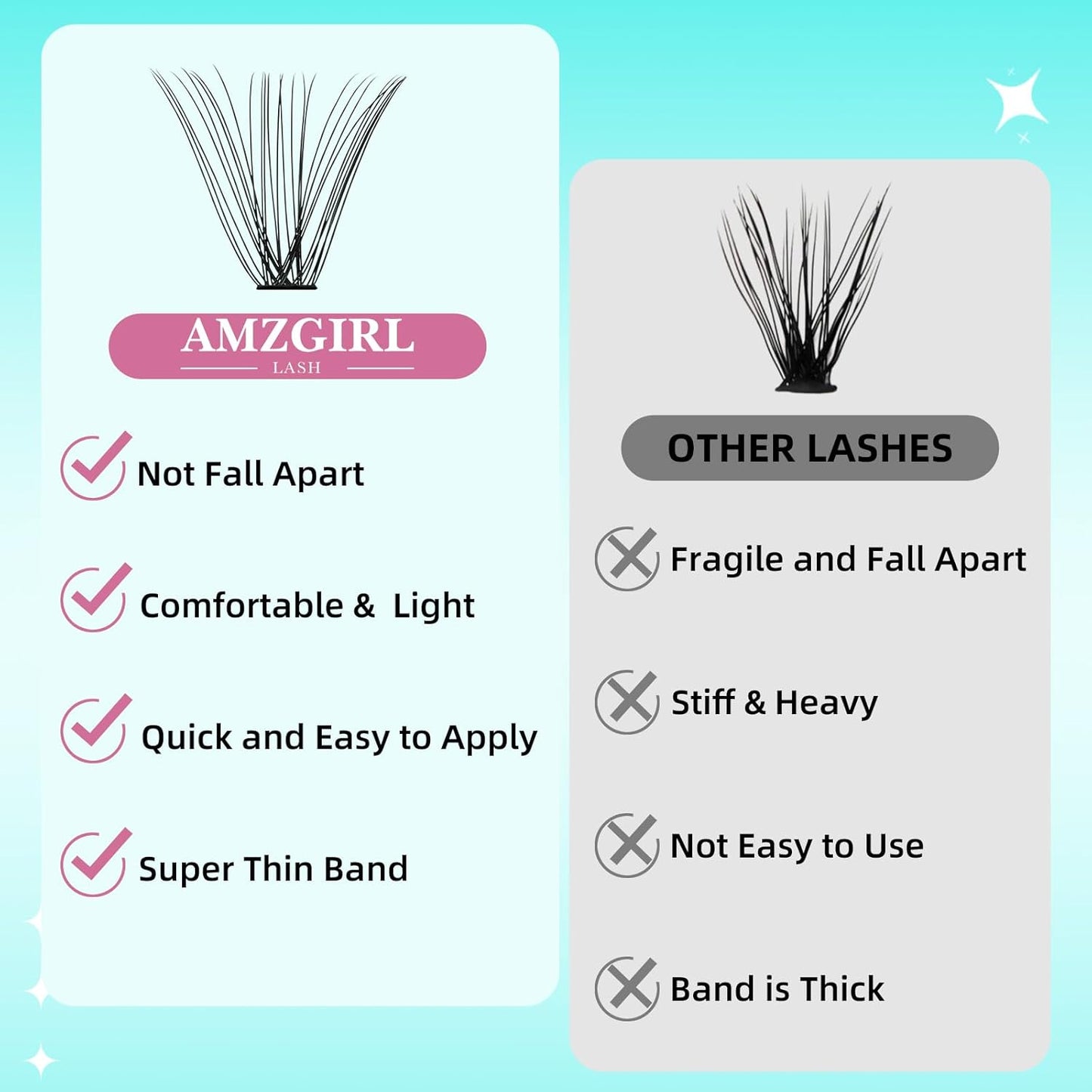 Lash Clusters Wispy 280PCS Eyelash Extension 60D Cluster Lashes Individual Lashes DIY Lash Extension Natural Look Cluster Eyelash Extensions Soft False Eyelashes at Home for Beginners(12mm)