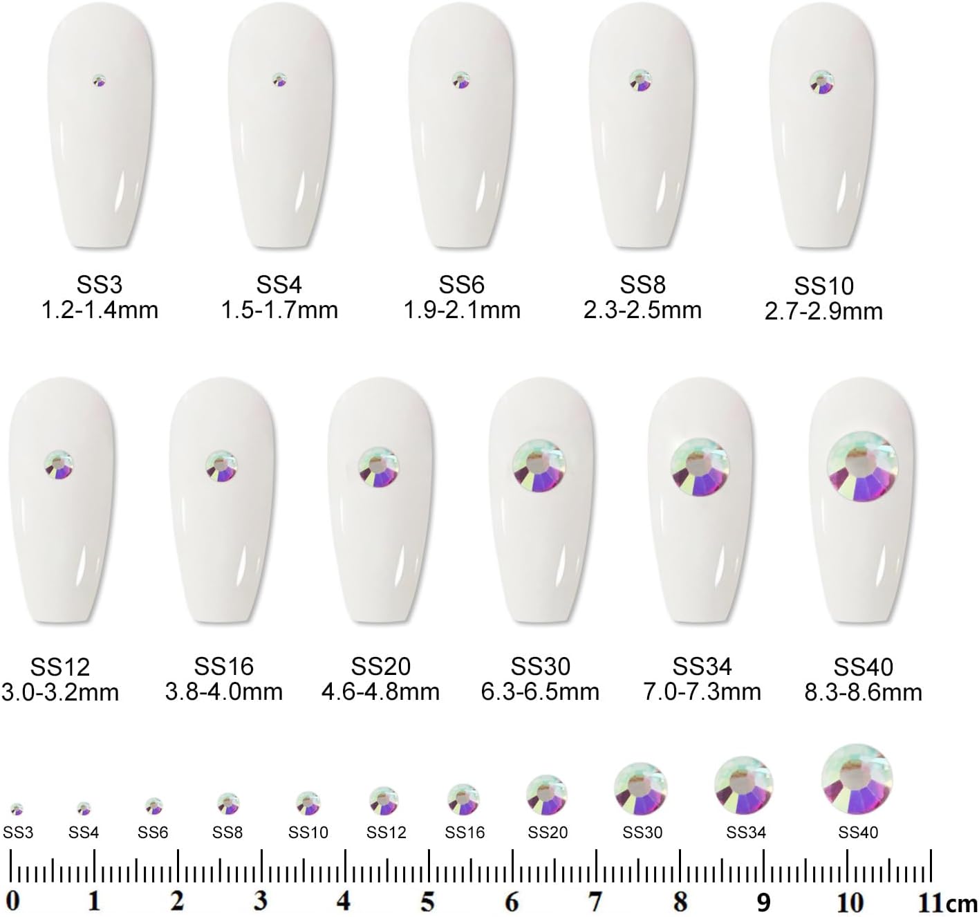 2000PCS SS16 Flatback Rhinestones | 12-Facet Diamond-Cut Glass Gems for Nail Art, Clothing, DIY Crafts |Glue-On Decoration Stones with Silver Backing(Crystal AB)