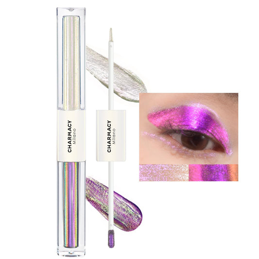 CHARMACY 2 in 1 Starlit Duochrome Liquid Eyeshadow, Glitter Sparkle Colorful Liquid Eyeliner, Quick Drying, High Pigmented, Long lasting Holographic Glitter Multichrome Eye Makeup #06