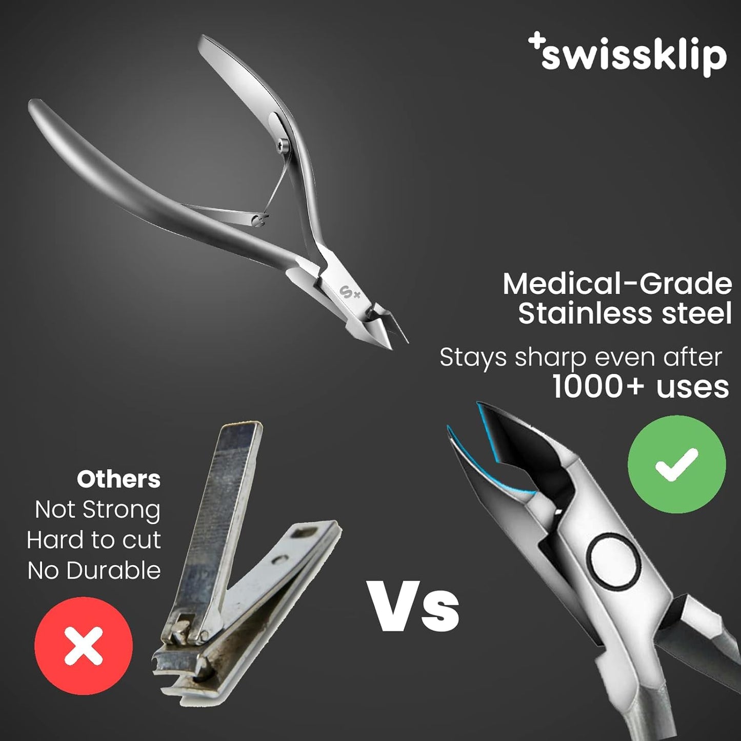 Swissklip Cuticle Trimmer, Cuticle Remover, White Elephant gifts, Cuticle Nippers, Cutter, Nail Nipper used along with Cuticle Pusher Tool, Nail Cuticle Trimmer