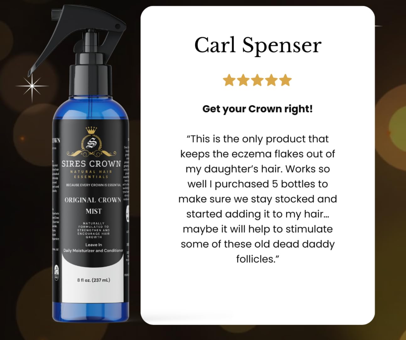 Original Crown Conditioning Mist | Daily Hydrating Mist, Soothes Itch & Dry Scalp | Rose Water Leave In Conditioner - 8oz