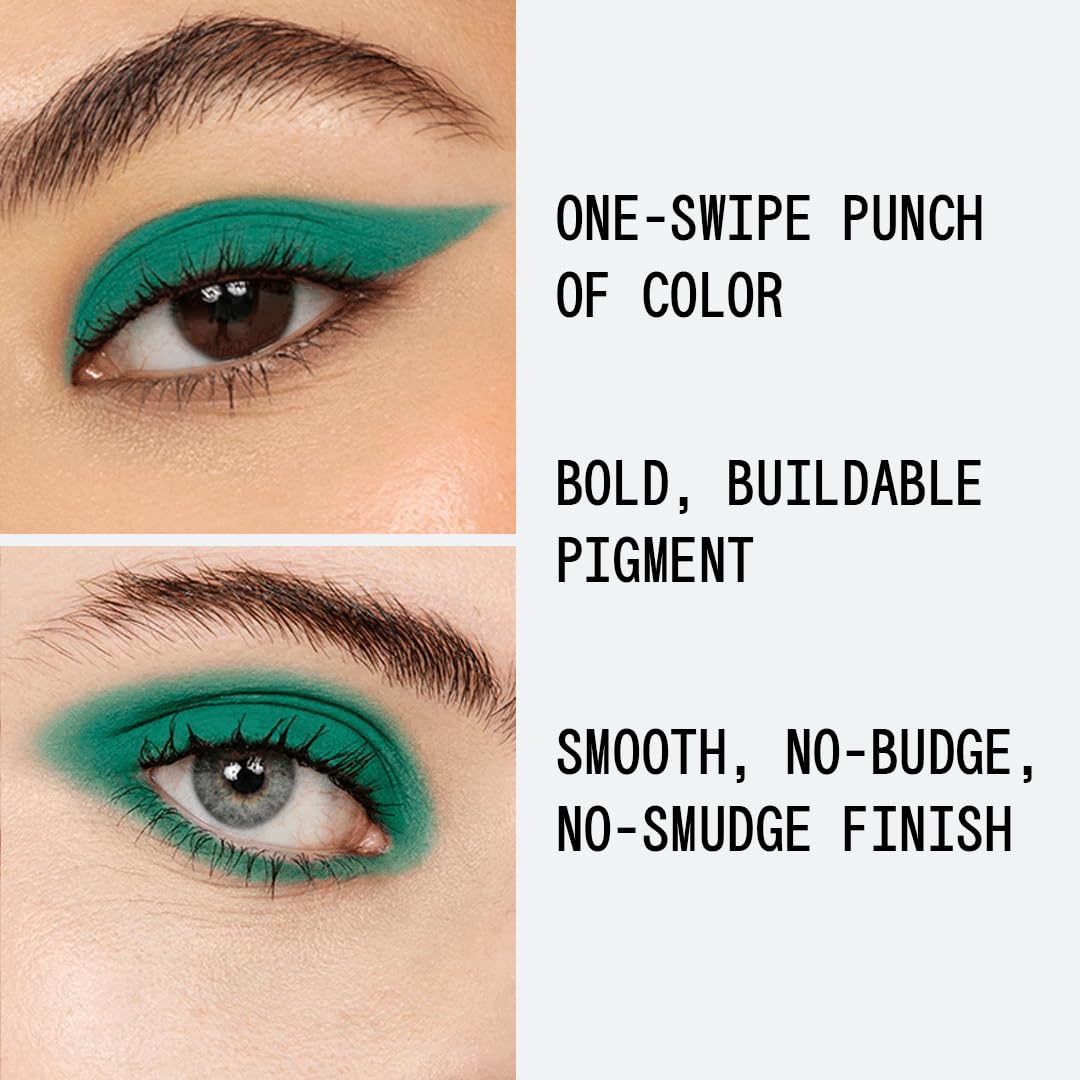 about-face Matte Fluid Eye Paint Crocodile Rock – High-Pigment Liquid Eyeshadow, Long-Lasting, No-Budge Matte Finish, Vegan & Cruelty-Free (Intense Teal)
