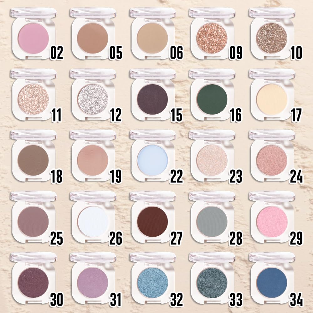 Sheer White Sparkle Eyeshadow Palette for Women, Single Monochrome Eye Shadow Makeup, Shiny Pressed Powder, Blendable Natural sombras para ojos, Holographic,Vegan,Travel -23