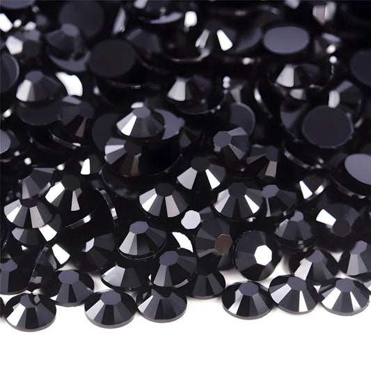 Flatback Rhinestones Round Gems for Nails Art and Crafts 4000Pcs SS6 2mm Glitter Crystals Stone DIY Bags Clothes Shoes (Black)