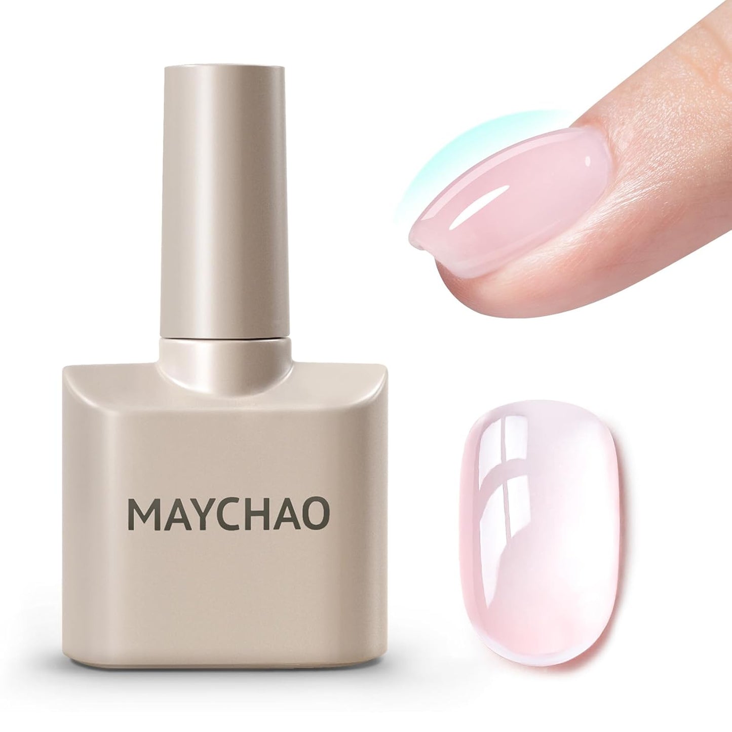 MAYCHAO Clearly Pink Builder Gel for Nails, 15ml Nail Strengthener in a Bottle, Nail Extension Hard Gel, Soak Off Long Lasting UV Light Cure