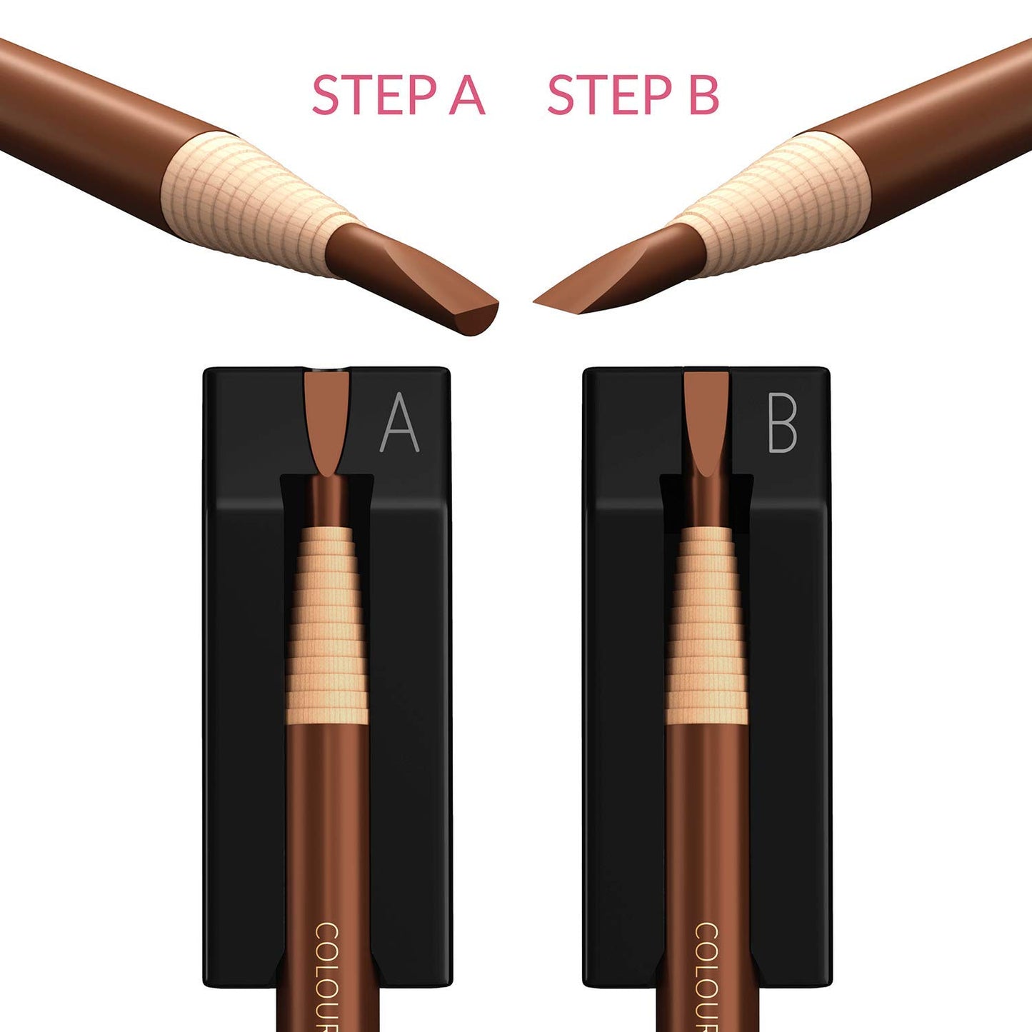 2-in-1 Metal Duckbill-Shape Eyebrow Pencil Shaper with 2 Single Edge Razor Blades - Eye Makeup Shaping Tool for Waterproof Peel Off Brow Pencils - Compact Cosmetic Shaper for Beginners & Professional