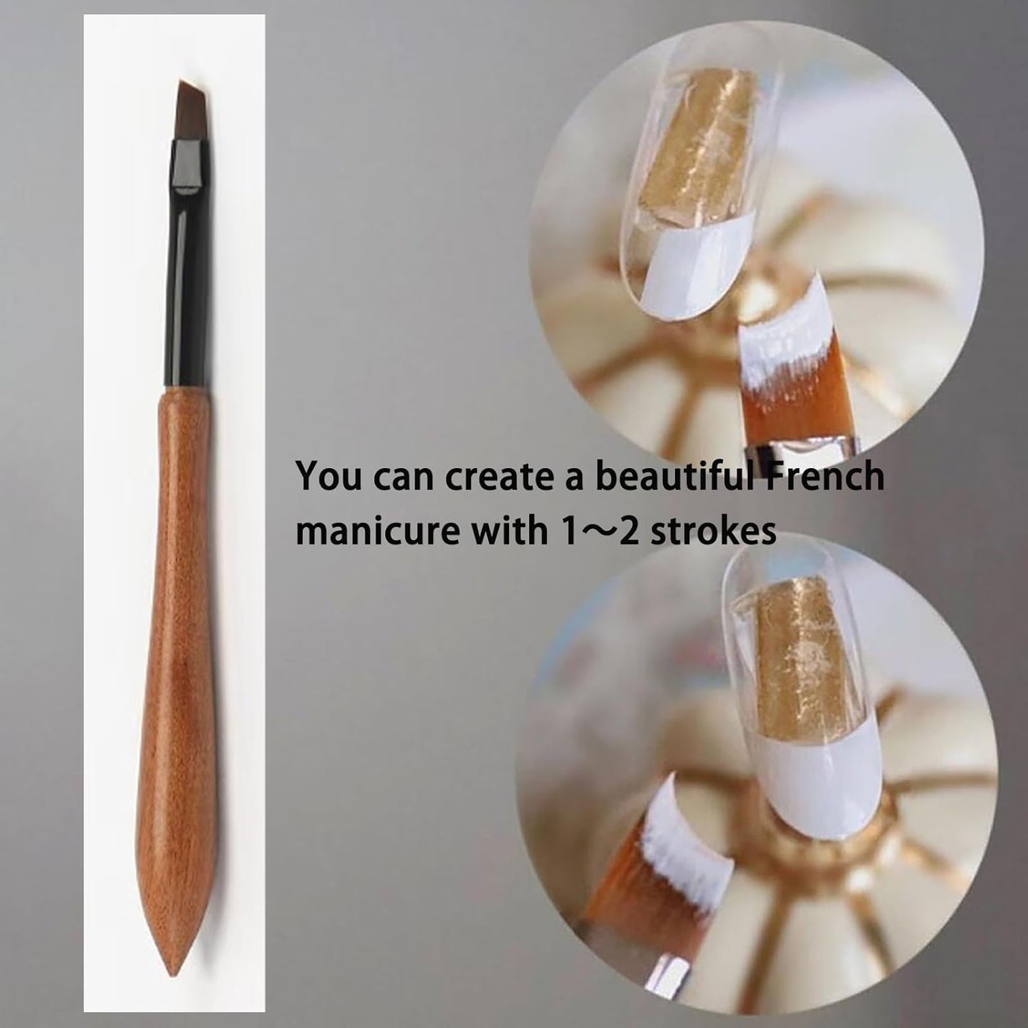 Nail Brush and French Tip Brush, Watercolor Paint Brushes for Oil Painting, Acrylic Paint Brushes（1 Pack） (Brown)