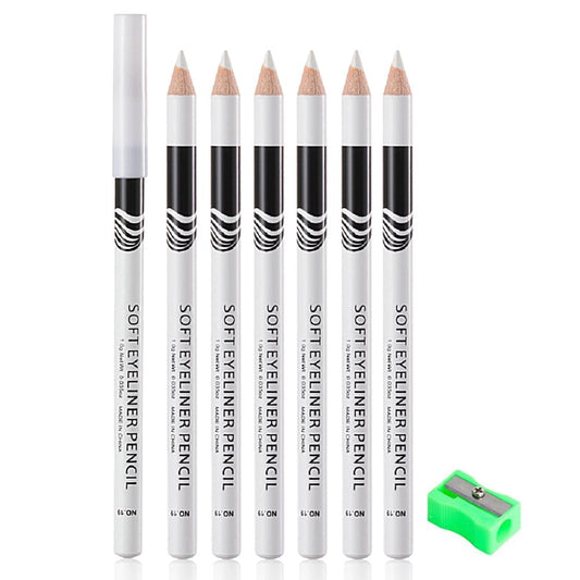 6Pcs Wooden Hard-Core White Eyebrow Pencils, Eyebrow and Eyeliner Pencils, Long Lasting Waterproof and Sweat-Proof, Easy to Color,Beginner Makeup Eyebrow Penci,Create a Natural Brow Makeup