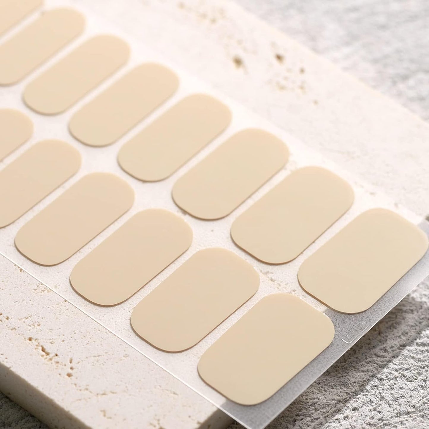 Nail Polish Strips, 32PCS Salon Quality Wraps, Long Lasting Gel Nail Stickers for Women Easy Apply& Remove (Nude Light Beige)