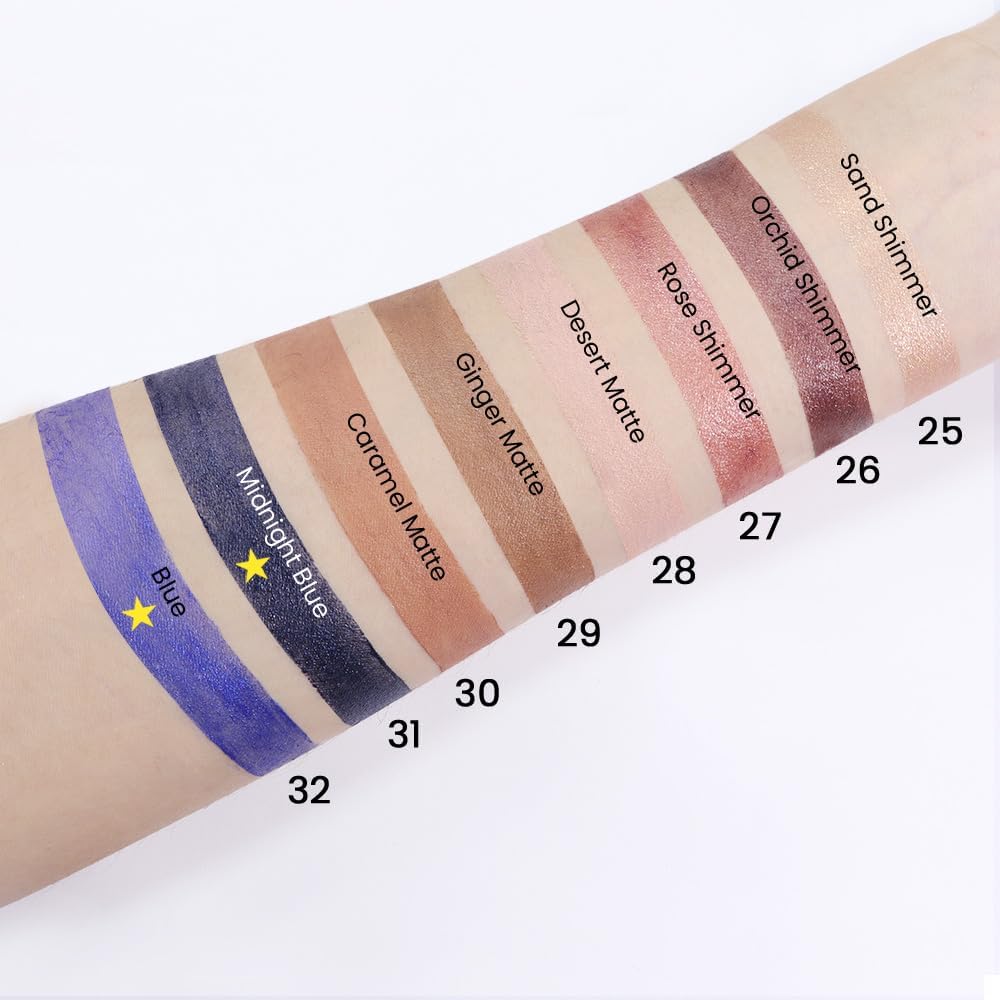 evpct 2Pcs Cream Eyeshadow Sticks Set for Eyes Waterproof, Midnight Blue Shimmer & Blue Shimmer Matte Eye shadow Stick Pencil Pen Bulk sombras en crema para ojos 31+32