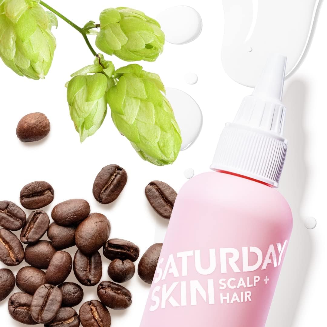 Saturday Skin Scalp + Hair Strengthening Peptide Treatment Overnight Serum Awakened Pepped Nourished Thicker Longer for Thin & Dry Hair Collagen Keratin (2.70 Fl. Oz.)