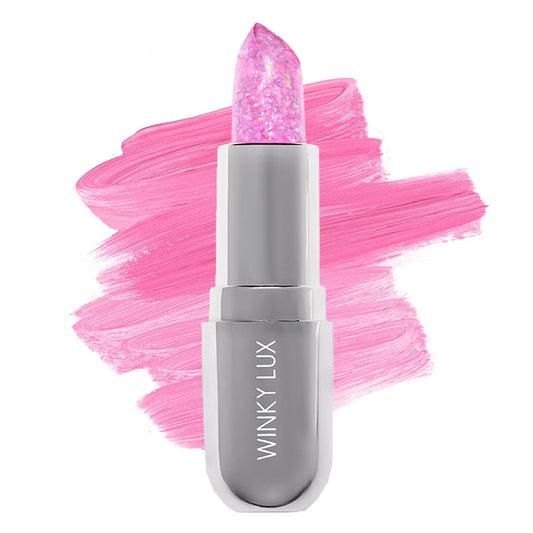 Winky Lux Lavender Glitter Confetti Balm - Hydrating ph Lip Balm, Natural Pink Tint with pH Color Changing, Moisturize & Soften Lips While Leaving Sheer Pink Tint, with Vanilla Scent