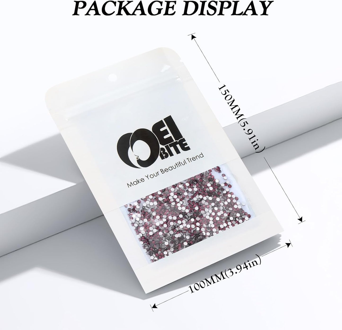 Purple Flatback Rhinestones, Glass Rhinestones for Nail Art and Craft, Glue Fix, Loose Crystal Gemstones(Purple, SS4, 2880pcs, 1.5-1.7mm)