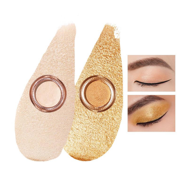 Oulac Cream Eyeshadow also for Highlighter Large Capacity Highly Pigmented Eye Shadow Waterproof &Long Lasting with Moisturizing Formula, Shimmer Glitter Eye Makeup. 6g.P05+17