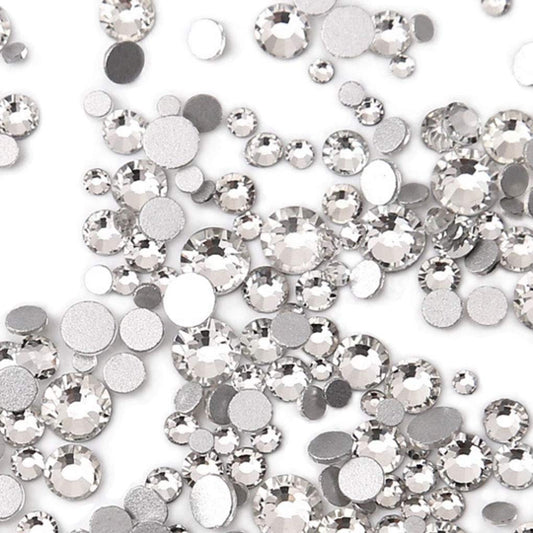 Rhinestones flat back gems round DIY decorative Nail Face and apparel accessories ss3-20 mix size(1440pcs crystal)