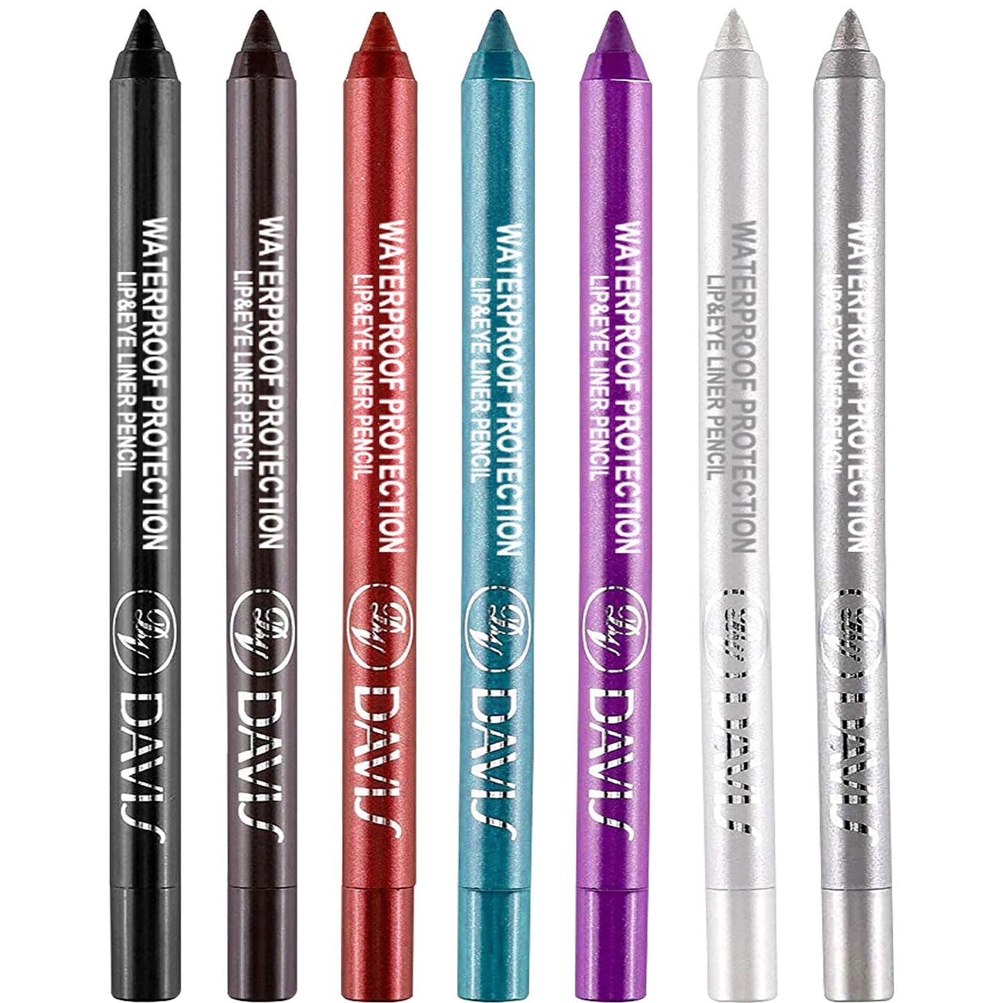 7 Colorful Eyeliner Pen Set, Eye Shadow Pencil, Pearl Eyeliner Kit Metallic Glitter Colored Eye liner for Women Eye&Lip Liner Professional Waterproof Eye Makeup (7PCS A)