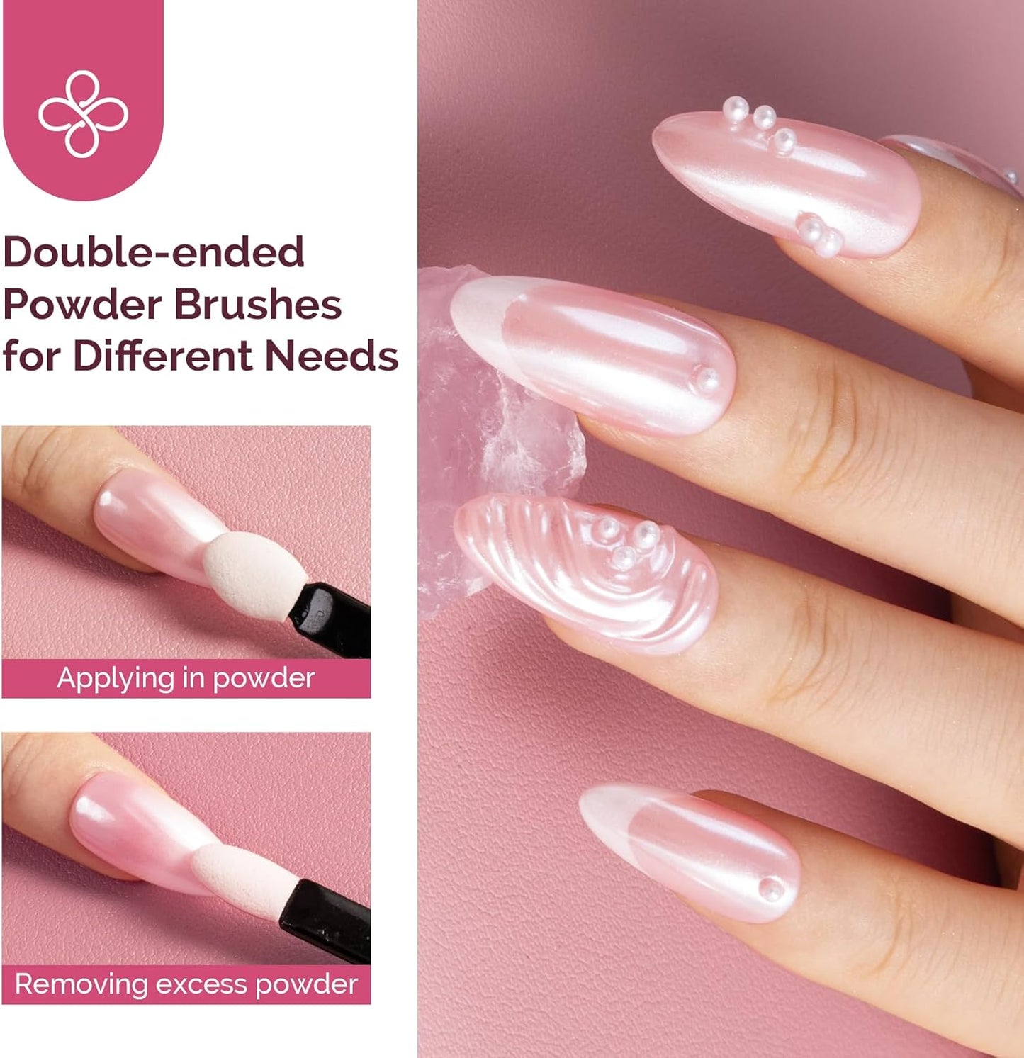 MelodySusie White Chrome Nail Powder for Gel Nails,Pearl Powder Mirror Effect Pigment Pearlescent Mermaid Pigment Pearl Glitter for Home DIY Salon Use Visit The MelodySusie Store