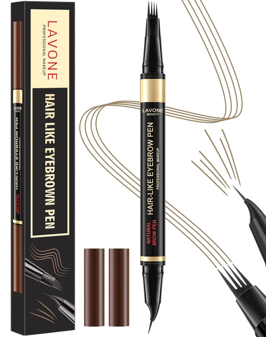 LAVONE Eyebrow Pen, 2-in-1 Eyebrow Pencils for Women with 4 Tip Microblading Eyebrow Pencil and Curved Precise Brow Pencil, Waterproof Eyebrow Pencil Create Full, Natural Hair-Like Brows, Dark Blonde