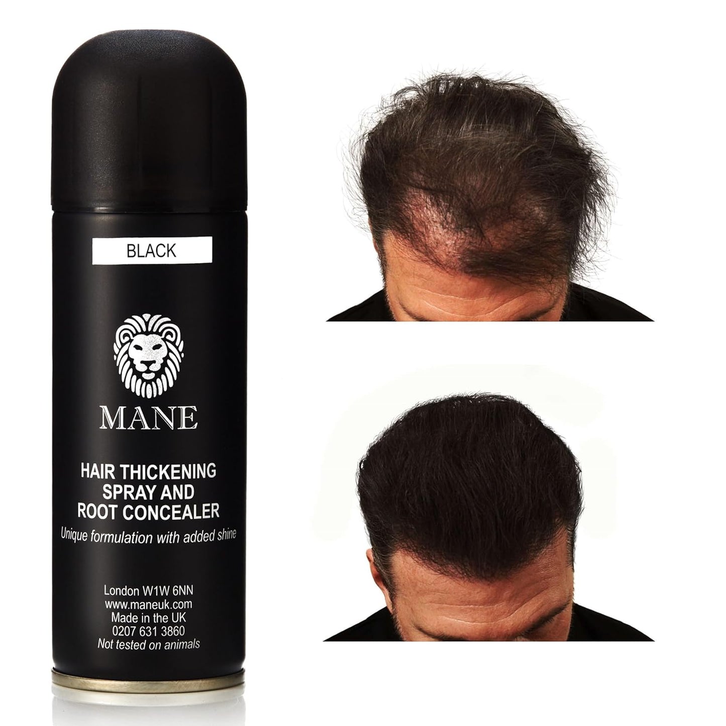 Hair Thickening Fiber Spray by Mane (200 ml, Grey)