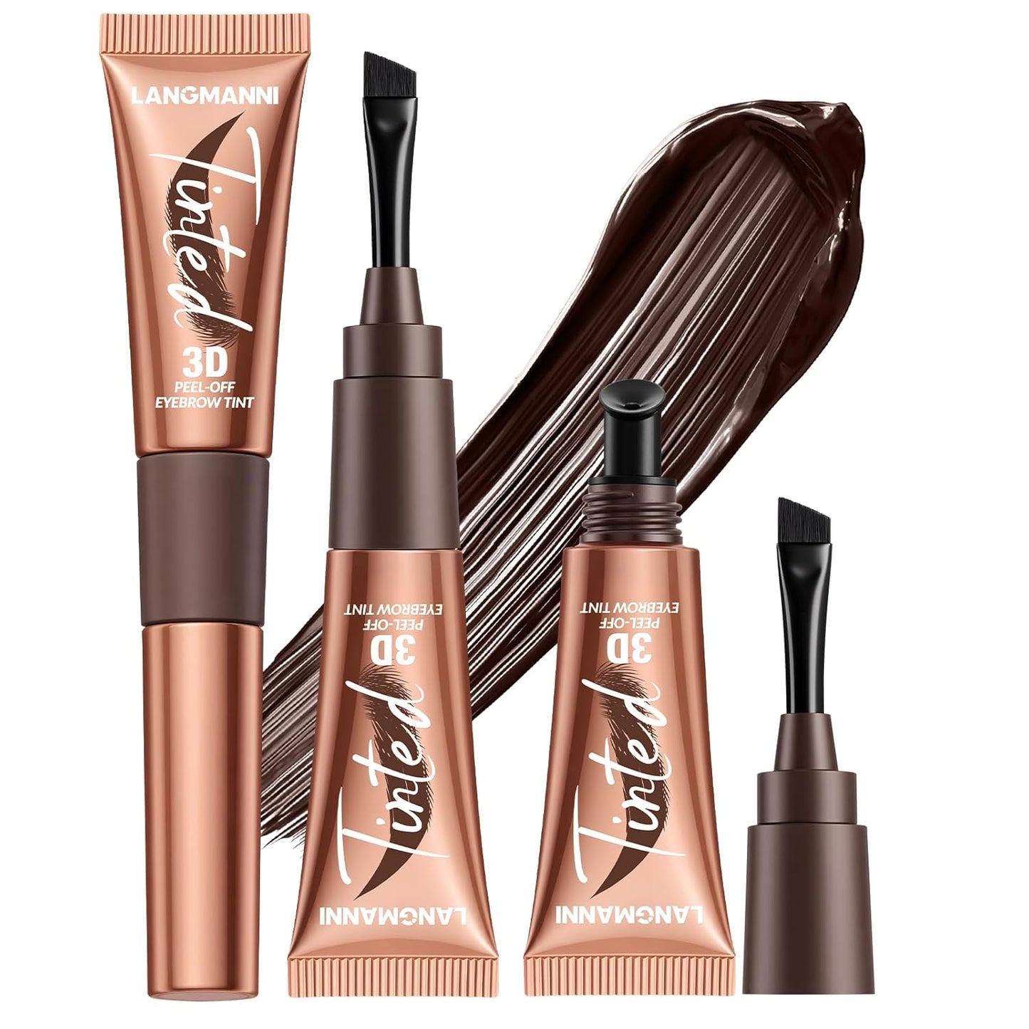 Tattoo Eyebrow Gel Peel Off Tattoo Eyebrow Gel Easy Peel Off,Waterproof Longlasting Peel Off Eye Brow,Tinted Glue,Up to 3 Days Brow Stain.Makeup Gift Set for Women