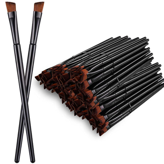 cobee 200 Pcs Disposable Angled Eyebrow Brushes Bulk, Soft Nylon Bristles Eyeliner Makeup Brushes Eyeshadow Applicator