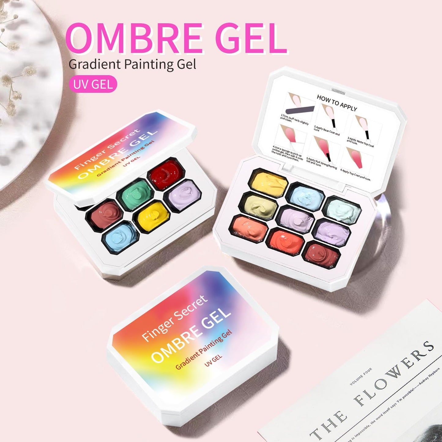 Ombre Gel Polish Nail Sponges for Ombre 9 Series Colorful Blush Effect Gradient painting gel ombre & pat paint for nails Multistyle French Manicure Nail Art DIY Home (A1, 1)