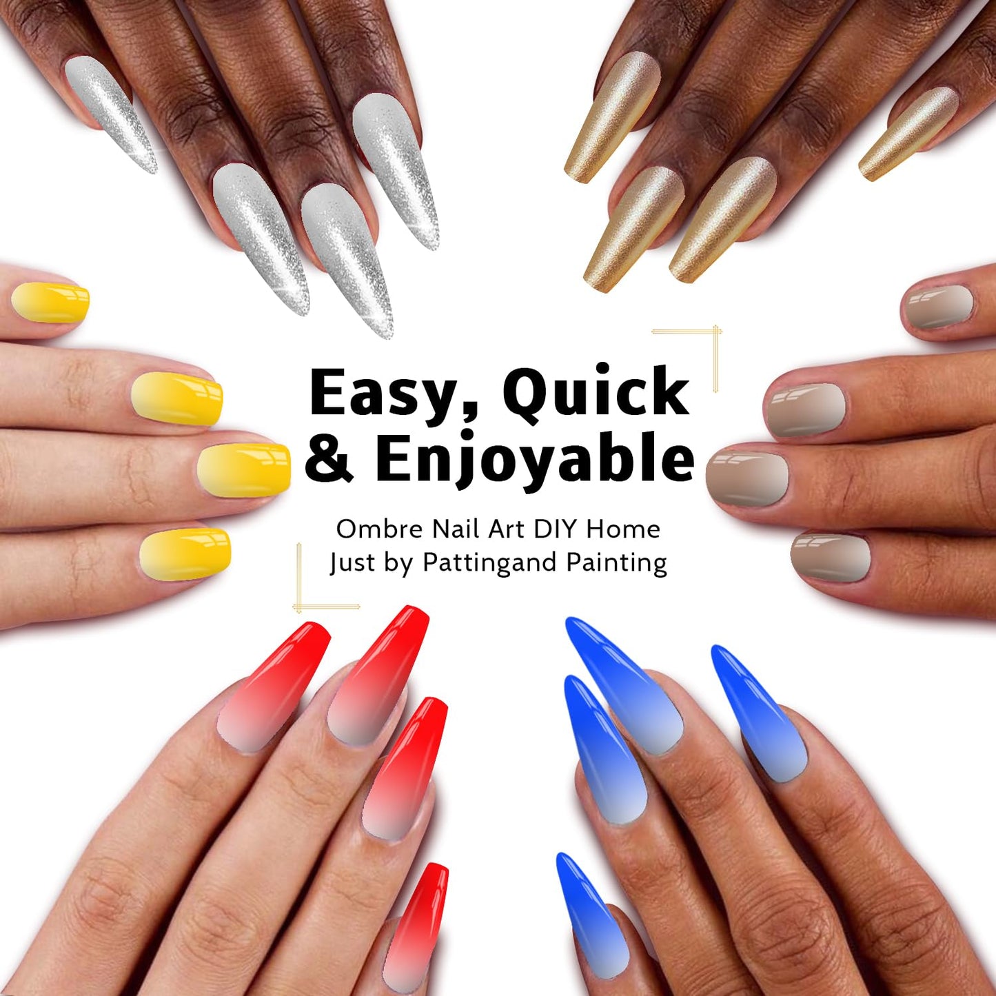 Sponge Pat Paint Nail Gel, Ombre Nails Gradient Gel Nail Blush Blooming Aura Nails Drawing Stripper Floral Painting DIY Nail Art, No Wipe, UV/LED Curing (12 Colors F)