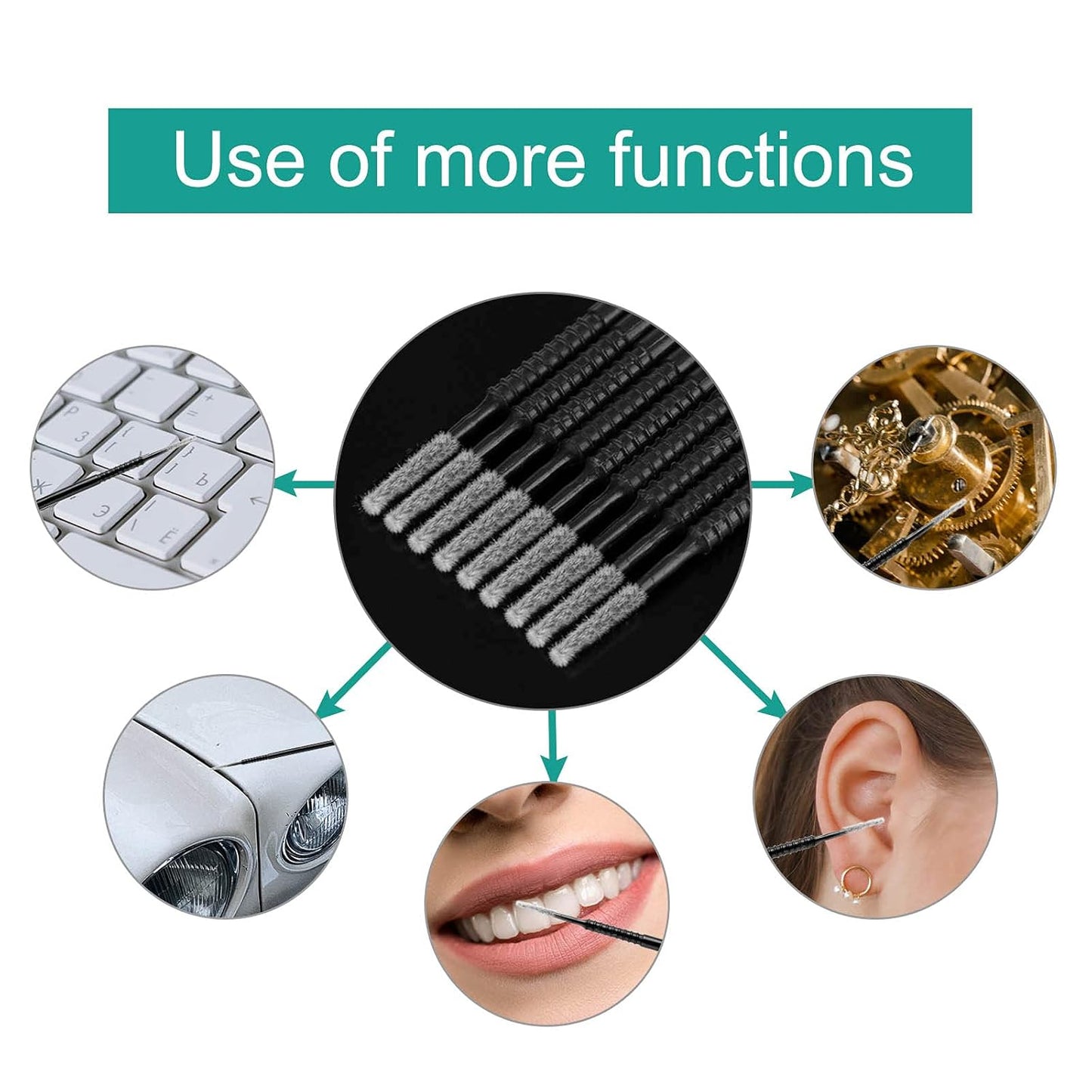 200PCS Micro Applicators Brushes Mini Cotton Swabs Remove Grafted Eyelash Glue Dedicated Brush Disposable Microswabs for Eyelash Extensions Make up and Lash Clean and Personal Care (Black 1)